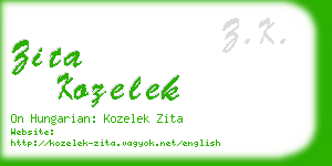 zita kozelek business card